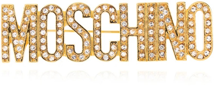 Moschino Broche met logo Moschino , Yellow , Dames - ONE Size