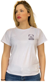 Moschino Casual Katoenen T-shirt Moschino , White , Dames - XS