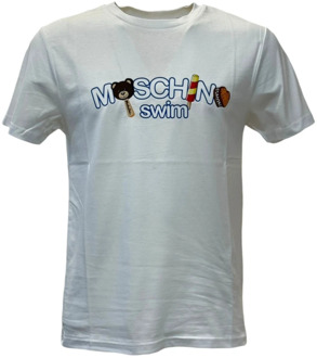 Moschino Casual Katoenen T-shirt Moschino , White , Heren - L,M,S,Xs