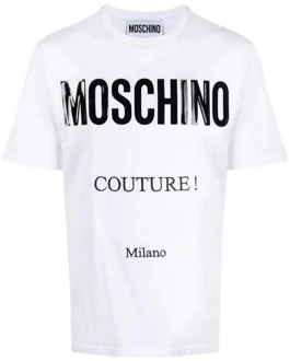 Moschino Casual Katoenen T-Shirt Moschino , White , Heren - L,M
