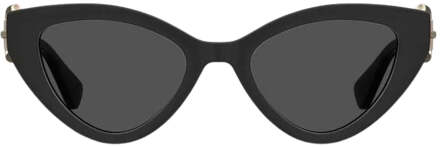 Moschino Cat Eyed Butterfly zonnebril met grijze glazen en zwarte glazen