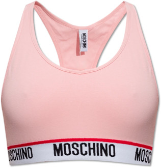 Moschino Crop top met logo Moschino , Pink , Dames - L,M