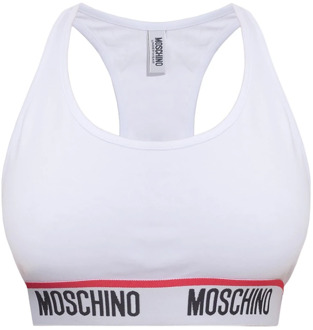 Moschino Crop top met logo Moschino , White , Dames - XS