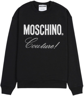 Moschino Crystal Logo Mode Sweatshirt Moschino , Black , Dames - XL
