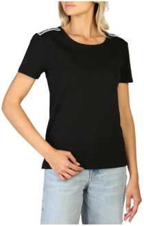 Moschino Dames T-shirt in effen kleur Moschino , Black , Dames - L,S,Xs