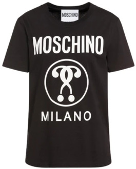 Moschino Double Question Logo T-shirt Moschino , Black , Dames - Xs,2Xs,3Xs