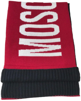 Moschino Dubbelzijdige Logo Sjaal Moschino , Red , Dames - ONE Size