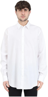 Moschino Elegante Ontspannen Shirt met Subtiel Logo Moschino , White , Heren - 2Xl,Xl,L,M,3Xl