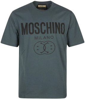 Moschino Fantasie Groene T-Shirt Moschino , Green , Heren - 2Xl,Xl,L,M
