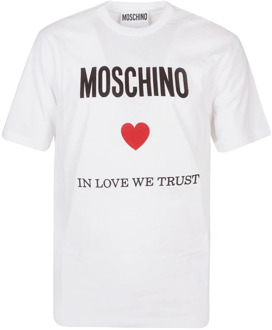 Moschino Fantasie T-Shirt Moschino , White , Heren - 2Xl,Xl,L,M