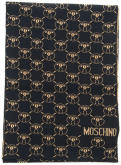 Moschino Fantasy Logo Sjaals voor de Winter Moschino , Black , Dames - ONE Size