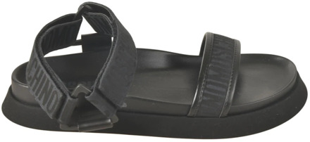 Moschino Flat Sandals Moschino , Black , Heren - 42 Eu,41 Eu,45 Eu,43 Eu,40 EU