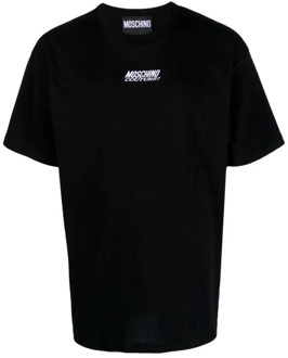 Moschino Geborduurd Logo T-shirt - Zwart Moschino , Black , Heren - Xl,L,S,Xs