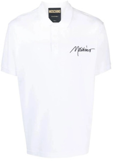 Moschino Geborduurde Logo Polo voor Heren Moschino , White , Heren - M,S