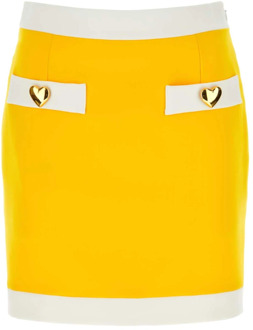 Moschino Gele stretch jersey minirok Moschino , Yellow , Dames - XS