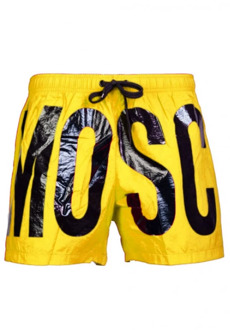 Moschino Gele zwembroek met bedrukt logo Moschino , Yellow , Heren - 2Xl,Xl,S