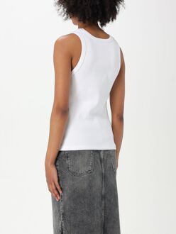 Moschino Geribbelde Tanktop Met Logo Wit