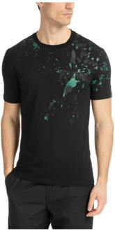 Moschino Gestreept Multikleur T-shirt met Logo Moschino , Black , Heren - L,S