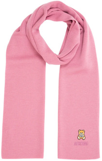 Moschino Gezellig Teddy Bear Wollen Sjaal Moschino , Pink , Dames - ONE Size