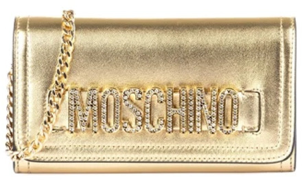 Moschino Gouden Clutch Tass voor Vrouwen Moschino , Beige , Dames - ONE Size