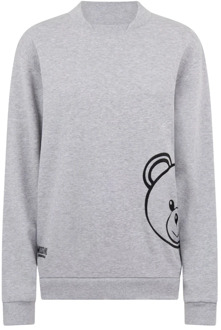 Moschino Grijze Unisex Sweatshirt met Dubbel Logo Moschino , Gray , Dames - L,M,S