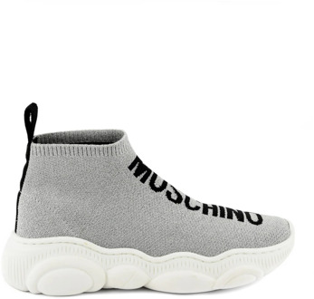 Moschino Grijze/Zwarte Lage Sneakers Moschino , Gray , Dames - 39 Eu,40 Eu,38 EU