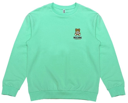 Moschino Groene Teddy Logo Sweatshirt Moschino , Green , Heren - Xl,L