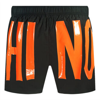 Moschino grote oranje logo zwarte short - XL