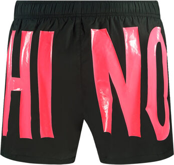 Moschino grote roze logo zwarte short - M