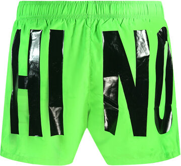 Moschino grote zwarte logo groene short