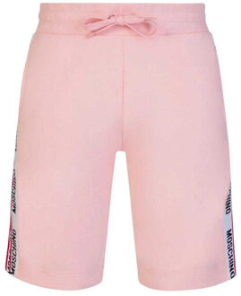 Moschino Heren Geprint Tape Shorts (Roze)