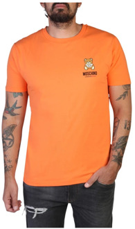 Moschino Heren Lente/Zomer Logo Print T-Shirt Moschino , Orange , Heren - Xl,M,S