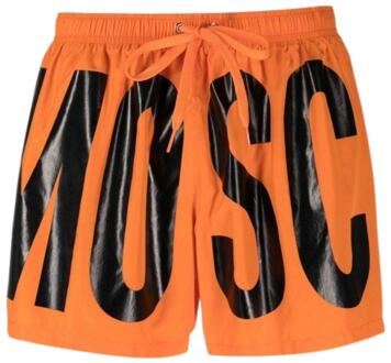 Moschino Heren Logo Zwemshort (Oranje) - M