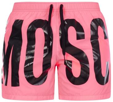 Moschino Heren Logo Zwemshort (Roze) - M
