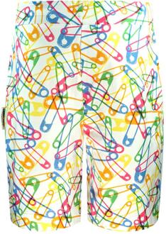 Moschino Heren Veiligheidsspeld Shorts (Multikleurig) Groen - M