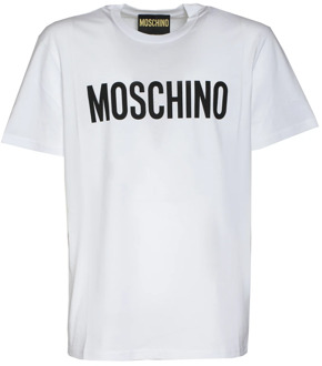Moschino Iconisch Logo T-shirt in Wit Moschino , White , Heren - 2XL