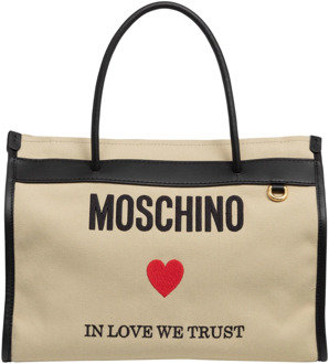 Moschino In Love We Trust Tote bag Moschino , Beige , Dames - ONE Size