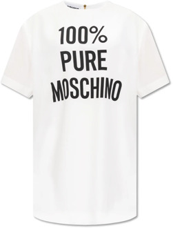 Moschino Jurk met logo Moschino , White , Dames - S,Xs,2Xs