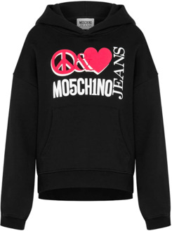 Moschino Katoenen hoodie met ballonmouwen Moschino , Black , Dames - M,S,Xs