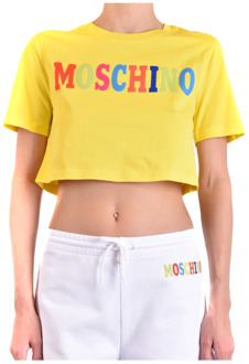 Moschino Katoenen Modieuze T-shirt voor vrouwen Moschino , Yellow , Dames - XS