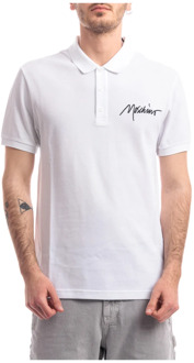 Moschino Katoenen Piquet Polo Shirt Moschino , White , Heren - Xl,L,M