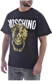 Moschino Katoenen T-shirt met Groot Logo - Klassiek Moschino , Black , Heren - Xs,2Xs