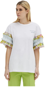 Moschino Katoenen T-shirt met Rouges Moschino , White , Dames - XS