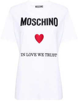 Moschino Klassiek T-Shirt Moschino , White , Dames - M,S,Xs,2Xs