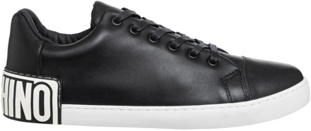 Moschino Klassieke Leren Sneakers voor Mannen Moschino , Black , Heren - 42 Eu,41 EU