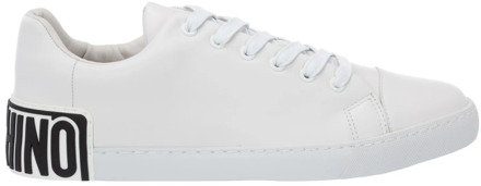 Moschino Klassieke Leren Sneakers voor Mannen Moschino , White , Heren - 42 Eu,41 Eu,44 Eu,40 EU
