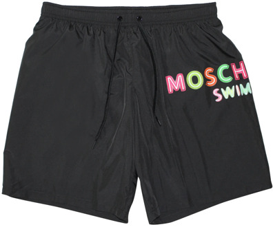 Moschino Kleurrijke Logo Zwembroek Moschino , Black , Heren - XS
