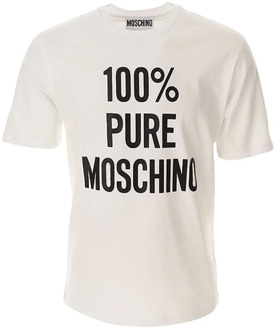 Moschino Korte Mouw T-shirt Moschino , White , Heren - 2Xl,Xl,L,M,S