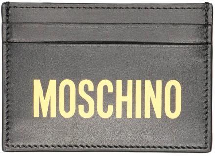 Moschino Leren Kaarthouder Moschino , Black , Dames - ONE Size