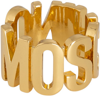 Moschino Lettering Logo Ring Moschino , Yellow , Dames - S